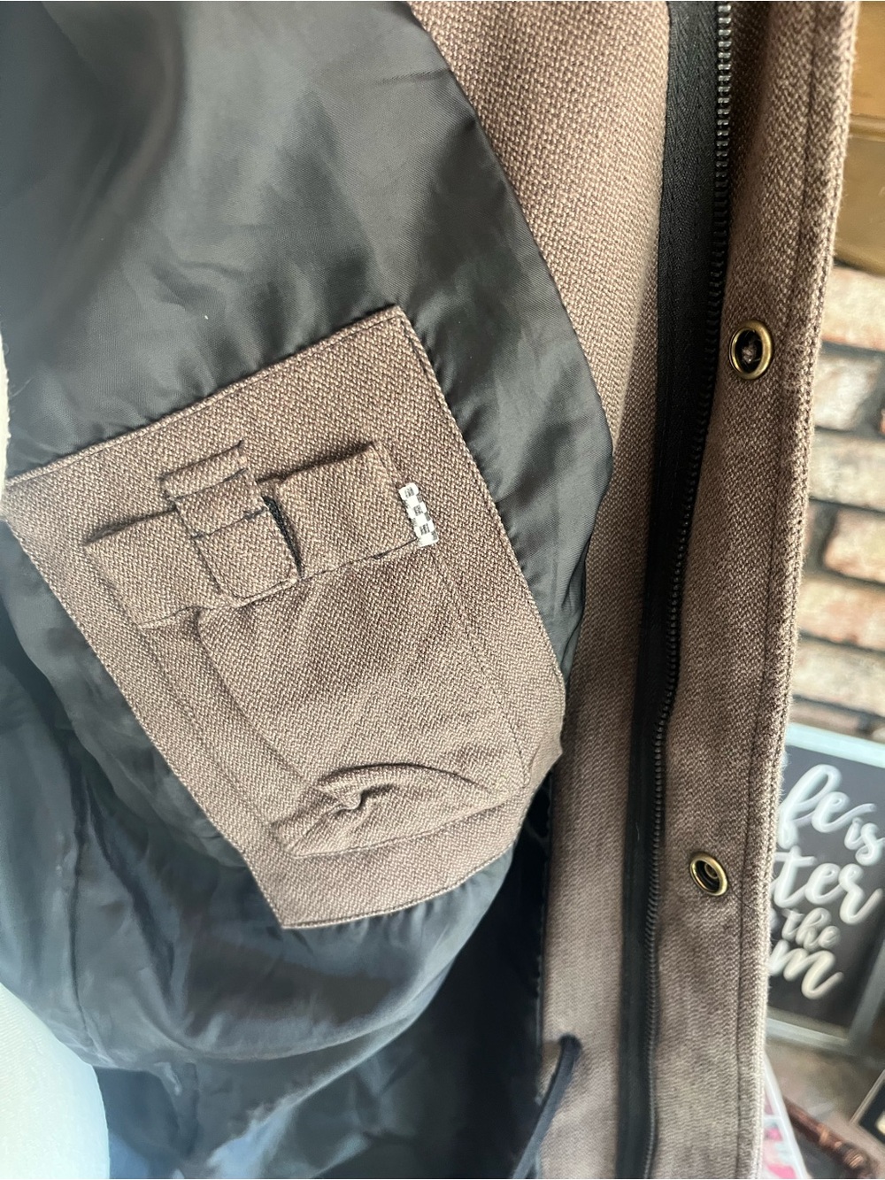 Vans Brown Hooded Military-Style Field Jacket - Picture 3 of 4